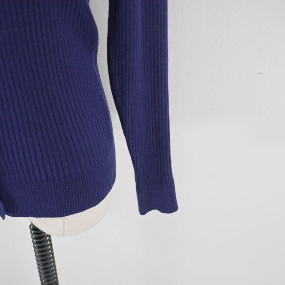 Grace Karin Small Blue Knit Cardigan Button Front Long Sleeve Sweater V-Neck - Picture 3 of 10
